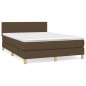 vidaXL Boxspringbett mit Matratze Dunkelbraun 140x190 cm Stoff vidaXL Boxspringbett mit Matratze Dunkelbraun 140x190 cm Stoff