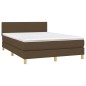 vidaXL Boxspringbett mit Matratze Dunkelbraun 140x190 cm Stoff vidaXL Boxspringbett mit Matratze Dunkelbraun 140x190 cm Stoff
