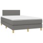 vidaXL Boxspringbett mit Matratze Dunkelgrau 120x200 cm Stoff vidaXL Boxspringbett mit Matratze Dunkelgrau 120x200 cm Stoff