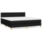vidaXL Boxspringbett mit Matratze Schwarz 180x200 cm Stoff vidaXL Boxspringbett mit Matratze Schwarz 180x200 cm Stoff