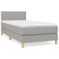 vidaXL Boxspringbett mit Matratze Hellgrau 90x190 cm Stoff vidaXL Boxspringbett mit Matratze Hellgrau 90x190 cm Stoff