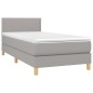 vidaXL Boxspringbett mit Matratze Hellgrau 90x190 cm Stoff vidaXL Boxspringbett mit Matratze Hellgrau 90x190 cm Stoff