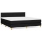 vidaXL Boxspringbett mit Matratze Schwarz 160x200 cm Stoff vidaXL Boxspringbett mit Matratze Schwarz 160x200 cm Stoff