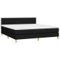 vidaXL Boxspringbett mit Matratze Schwarz 160x200 cm Stoff vidaXL Boxspringbett mit Matratze Schwarz 160x200 cm Stoff