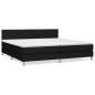 vidaXL Boxspringbett mit Matratze Schwarz 200x200 cm Stoff vidaXL Boxspringbett mit Matratze Schwarz 200x200 cm Stoff