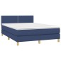 vidaXL Boxspringbett mit Matratze Blau 140x190 cm Stoff vidaXL Boxspringbett mit Matratze Blau 140x190 cm Stoff