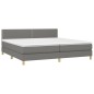 vidaXL Boxspringbett mit Matratze Dunkelgrau 200x200 cm Stoff vidaXL Boxspringbett mit Matratze Dunkelgrau 200x200 cm Stoff