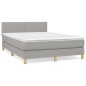 vidaXL Boxspringbett mit Matratze Hellgrau 140x200 cm Stoff vidaXL Boxspringbett mit Matratze Hellgrau 140x200 cm Stoff