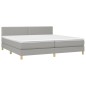 vidaXL Boxspringbett mit Matratze Hellgrau 200x200 cm Stoff vidaXL Boxspringbett mit Matratze Hellgrau 200x200 cm Stoff