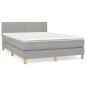 vidaXL Boxspringbett mit Matratze Hellgrau 140x190 cm Stoff vidaXL Boxspringbett mit Matratze Hellgrau 140x190 cm Stoff