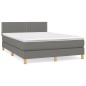 vidaXL Boxspringbett mit Matratze Dunkelgrau 140x190 cm Stoff vidaXL Boxspringbett mit Matratze Dunkelgrau 140x190 cm Stoff