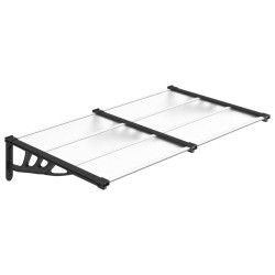 vidaXL Türvordach Schwarz und Transparent 152,5x90 cm Polycarbonat