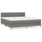 vidaXL Boxspringbett mit Matratze Dunkelgrau 160x200 cm Stoff vidaXL Boxspringbett mit Matratze Dunkelgrau 160x200 cm Stoff