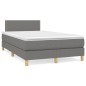 vidaXL Boxspringbett mit Matratze Dunkelgrau 120x200 cm Stoff vidaXL Boxspringbett mit Matratze Dunkelgrau 120x200 cm Stoff