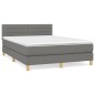 vidaXL Boxspringbett mit Matratze Dunkelgrau 140x200 cm Stoff vidaXL Boxspringbett mit Matratze Dunkelgrau 140x200 cm Stoff