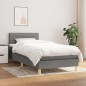 vidaXL Boxspringbett mit Matratze Dunkelgrau 90x200 cm Stoff vidaXL Boxspringbett mit Matratze Dunkelgrau 90x200 cm Stoff