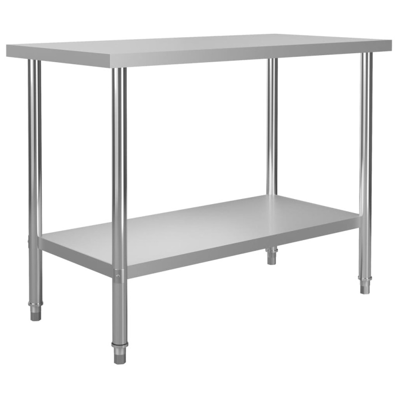vidaXL Küchen-Arbeitstisch 120 x 60 x 85 cm Edelstahl vidaXL Küchen-Arbeitstisch 120 x 60 x 85 cm Edelstahl
