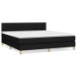 vidaXL Boxspringbett mit Matratze Schwarz 160x200 cm Stoff vidaXL Boxspringbett mit Matratze Schwarz 160x200 cm Stoff