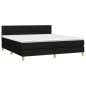 vidaXL Boxspringbett mit Matratze Schwarz 160x200 cm Stoff vidaXL Boxspringbett mit Matratze Schwarz 160x200 cm Stoff