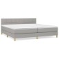vidaXL Boxspringbett mit Matratze Hellgrau 200x200 cm Stoff vidaXL Boxspringbett mit Matratze Hellgrau 200x200 cm Stoff