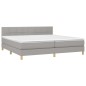 vidaXL Boxspringbett mit Matratze Hellgrau 200x200 cm Stoff vidaXL Boxspringbett mit Matratze Hellgrau 200x200 cm Stoff