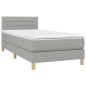 vidaXL Boxspringbett mit Matratze Hellgrau 100x200 cm Stoff vidaXL Boxspringbett mit Matratze Hellgrau 100x200 cm Stoff