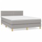 vidaXL Boxspringbett mit Matratze Hellgrau 140x200 cm Stoff vidaXL Boxspringbett mit Matratze Hellgrau 140x200 cm Stoff