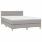 vidaXL Boxspringbett mit Matratze Hellgrau 140x200 cm Stoff vidaXL Boxspringbett mit Matratze Hellgrau 140x200 cm Stoff
