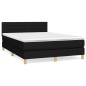 vidaXL Boxspringbett mit Matratze Schwarz 140x200 cm Stoff vidaXL Boxspringbett mit Matratze Schwarz 140x200 cm Stoff
