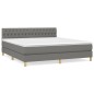 vidaXL Boxspringbett mit Matratze Dunkelgrau 180x200 cm Stoff vidaXL Boxspringbett mit Matratze Dunkelgrau 180x200 cm Stoff