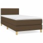 vidaXL Boxspringbett mit Matratze Dunkelbraun 100x200 cm Stoff vidaXL Boxspringbett mit Matratze Dunkelbraun 100x200 cm Stoff