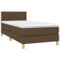 vidaXL Boxspringbett mit Matratze Dunkelbraun 100x200 cm Stoff vidaXL Boxspringbett mit Matratze Dunkelbraun 100x200 cm Stoff