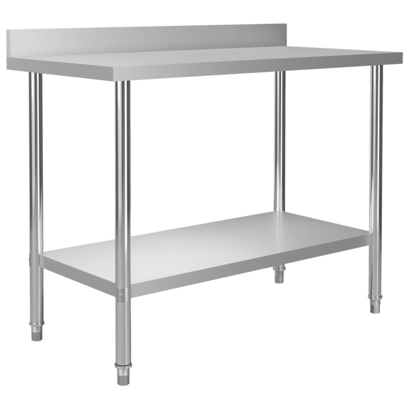 vidaXL Küchen-Arbeitstisch mit Aufkantung 120 x 60 x 93 cm Edelstahl vidaXL Küchen-Arbeitstisch mit Aufkantung 120 x 60 x 93 cm Edelstahl