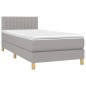 vidaXL Boxspringbett mit Matratze Hellgrau 100x200 cm Stoff vidaXL Boxspringbett mit Matratze Hellgrau 100x200 cm Stoff