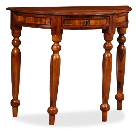 Konsolentisch Massivholz 90 x 40 x 76 cm Halbrund