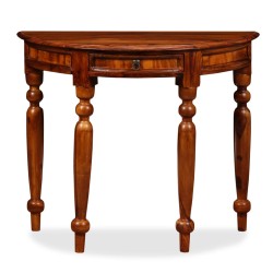 Konsolentisch Massivholz 90 x 40 x 76 cm Halbrund