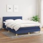 vidaXL Boxspringbett mit Matratze Blau 140x190 cm Stoff vidaXL Boxspringbett mit Matratze Blau 140x190 cm Stoff