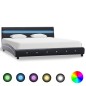 Bettgestell mit LED Schwarz Kunstleder 180x200 cm Bettgestell mit LED Schwarz Kunstleder 180x200 cm