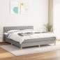 vidaXL Boxspringbett mit Matratze Hellgrau 180x200 cm Stoff vidaXL Boxspringbett mit Matratze Hellgrau 180x200 cm Stoff