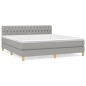 vidaXL Boxspringbett mit Matratze Hellgrau 180x200 cm Stoff vidaXL Boxspringbett mit Matratze Hellgrau 180x200 cm Stoff