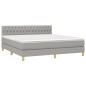 vidaXL Boxspringbett mit Matratze Hellgrau 180x200 cm Stoff vidaXL Boxspringbett mit Matratze Hellgrau 180x200 cm Stoff