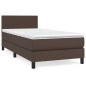 vidaXL Boxspringbett mit Matratze Braun 90x200 cm Kunstleder vidaXL Boxspringbett mit Matratze Braun 90x200 cm Kunstleder
