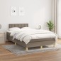 vidaXL Boxspringbett mit Matratze Taupe 120x200 cm Stoff vidaXL Boxspringbett mit Matratze Taupe 120x200 cm Stoff