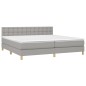 vidaXL Boxspringbett mit Matratze Hellgrau 200x200 cm Stoff vidaXL Boxspringbett mit Matratze Hellgrau 200x200 cm Stoff