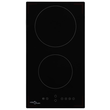 vidaXL Glaskeramik-Kochfeld mit 2 Platten Touch Control 3000 W  