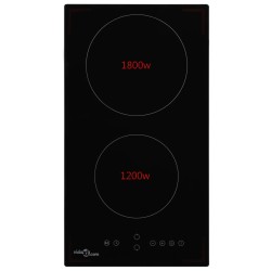 vidaXL Glaskeramik-Kochfeld mit 2 Platten Touch Control 3000 W  
