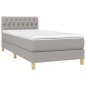 vidaXL Boxspringbett mit Matratze Hellgrau 90x200 cm Stoff vidaXL Boxspringbett mit Matratze Hellgrau 90x200 cm Stoff