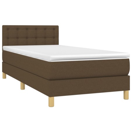 vidaXL Boxspringbett mit Matratze Dunkelbraun 80x200 cm Stoff