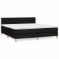 vidaXL Boxspringbett mit Matratze Schwarz 180x200 cm Stoff vidaXL Boxspringbett mit Matratze Schwarz 180x200 cm Stoff