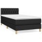 vidaXL Boxspringbett mit Matratze Schwarz 90x190 cm Stoff vidaXL Boxspringbett mit Matratze Schwarz 90x190 cm Stoff